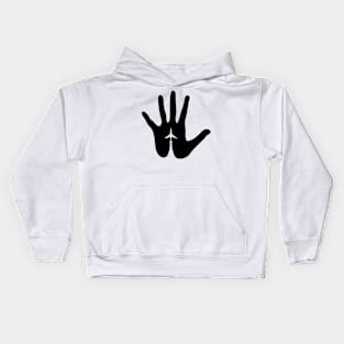 Hand with Airplane Minimalist Design Kids Hoodie